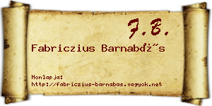 Fabriczius Barnabás névjegykártya